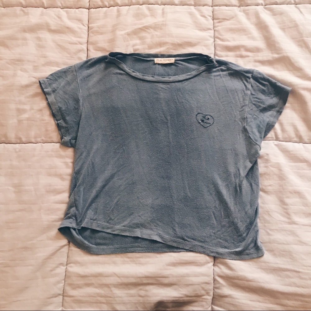 LA hearts blue crop top